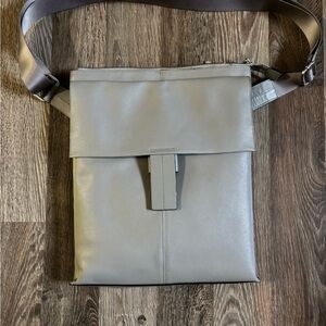 Calvin Klein Gray Leather Crossbody Bag